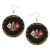ZVPLOVJ US 335th Signal Command Veteran Leather Round Dangle Earrings for Women Double-Sided Design with Hook