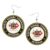 ZVPLOVJ US 335th Signal Command Veteran Leather Round Dangle Earrings for Women Double-Sided Design with Hook