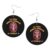 ZVPLOVJ Us Medical Command Patch Veteran Leather Round Dangle Earrings for Women Double-Sided Design with Hook