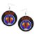 ZVPLOVJ US Military 56th Field Command Leather Round Dangle Earrings for Women Double-Sided Design with Hook
