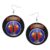ZVPLOVJ US Military 56th Field Command Leather Round Dangle Earrings for Women Double-Sided Design with Hook