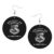 ZVPLOVJ Vintage Strategic Air Command Emblem Cold War Leather Round Dangle Earrings for Women Double-Sided Design with Hook