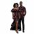 ZYHHDP African Print Couples Outfit Set Matching Ankara Wax Print Long Sleeve Shirt & Off-Shoulder Lace Trim Dress