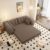 ZYJINIQ 79 Inch Soft Sherpa Fleece Sofa Bed, Sofa with high Density Foam Filling, Lazy Sofa with Foldable Convertible Design for Living Room and Guest Room use, Brown