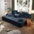 ZYJINIQ 97 Inch Plush Corduroy Sofa Bed, Sofa with Spring Pack Cushion, Lazy Sofa with Convertible Function for Home Theater and Living Room use, Blue