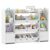 ZYLAVIO Toy Storage Organizer Bookshelf with 8 Bins, White/Pink (White)