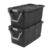 ZYUNOACYR 2 Pack 40 Gallon Extra-Large Wheeled Industrial Storage Bins, Dark Gray Plastic Totes With Latching Lid & Pull Handle, Stackable Mobile Containers For Garage, Warehouse & Bulky Goods