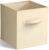 ZYUNOACYR Collapsible Fabric Cube Storage Bin 10.5″ x .5″, Dark Green/Beige/Navy Blue/Pastel Purple, Foldable Organizer For Shelf Closet Home Decor(Beige)