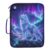 ZZKKO Zipper Binder Case with Handle, Portfolio Organizer 3 Ring Binder, Accordion 6-Tab Expanding File Folder Multiple Pockets Home School Office Documents Storage, Polar Lights Wolf Howling