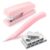 ZZTX Desktop Stapler with Remover & 1000 Staples Pink